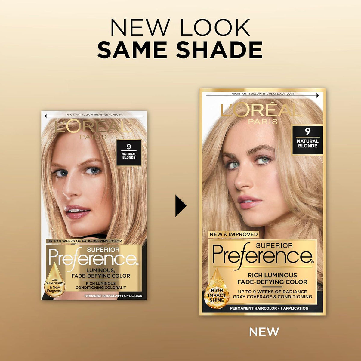 L'Oreal Paris Superior Preference Fade-Defying + Shine Permanent Hair Color, 9 Natural Blonde, Pack Of 1, Hair Dye,