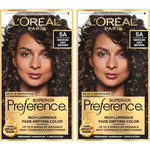 L'Oreal Paris Superior Preference Luminous Fade-Defying Permanent Hair Color, Hair Dye For Up To 9 Weeks Of Radiance, Medium Ash Brown 5A, 1 Hair Dye Kit (Pack Of 2),