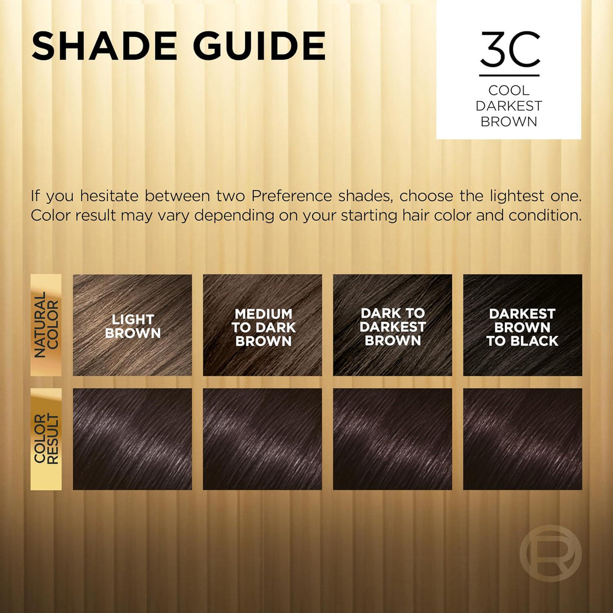 L'Oreal Paris Superior Preference Fade-Defying + Shine Permanent Hair Color, 3C Cool Darkest Brown, Pack Of 1, Hair Dye,