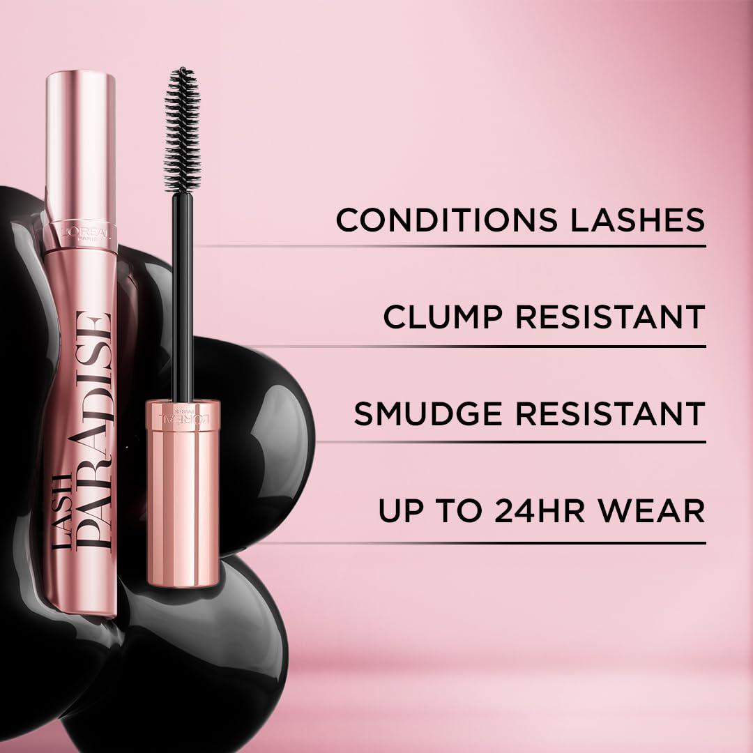L'Oreal Paris L'Oreal Paris Voluminous Makeup Lash Paradise Mascara, Voluptuous Volume, Intense Length, Feathery Soft Full Lashes, No Flaking, No Smudging, No Clumping, Black Brown, 0.25 Fl Oz (Pack Of 1)