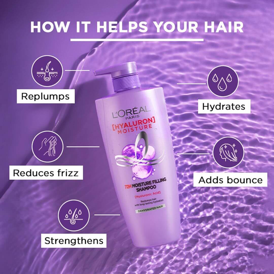 L'Oreal Paris Hyaluron Moisture Hyaluronic Acid 72H Moisture Filling Shampoo 650ml,8901526603466
