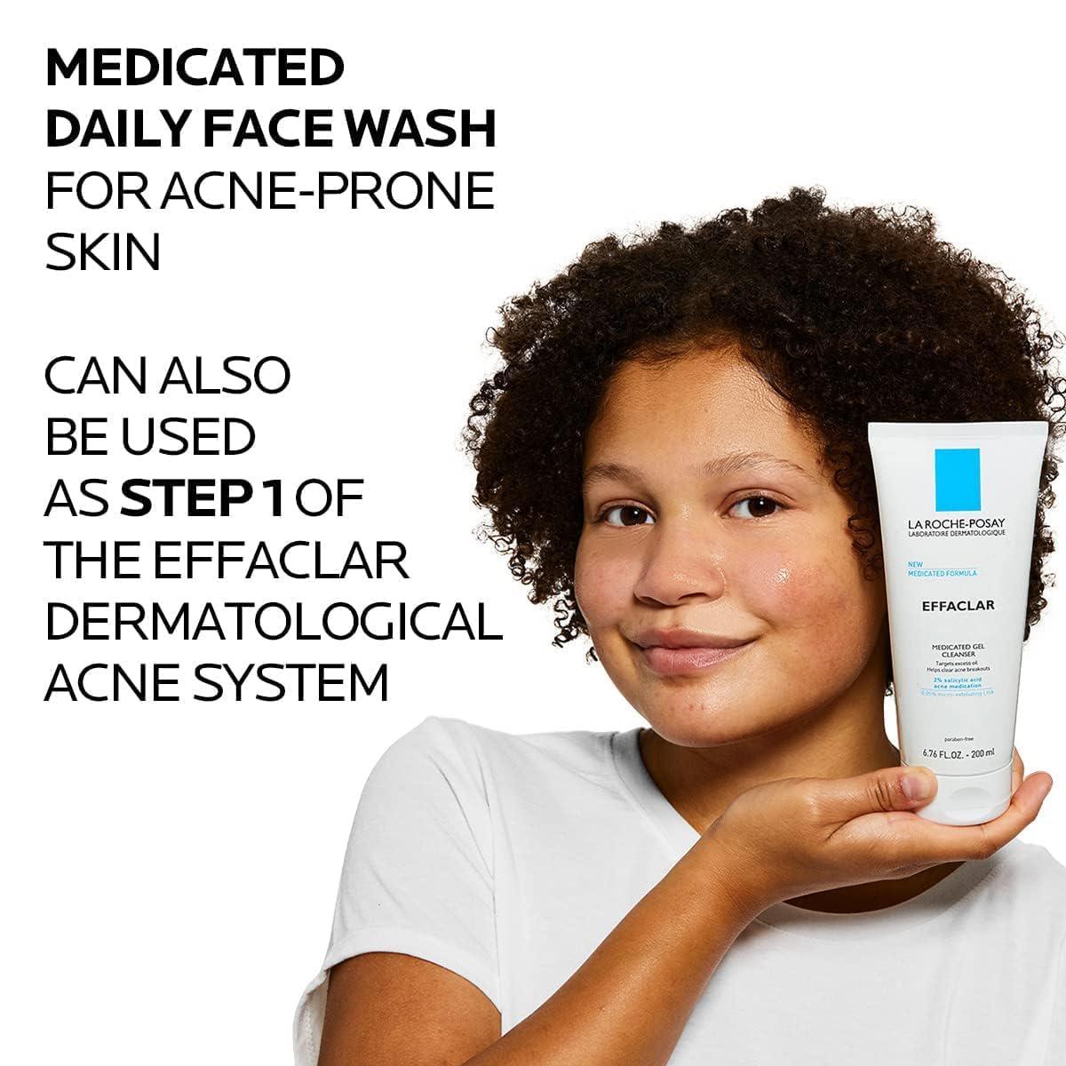 La Roche-Posay Effaclar Cleanser, 1 Pc, 2% Salicylic Acid, Foaming Face Wash, Oil-Free, Acne Treatment