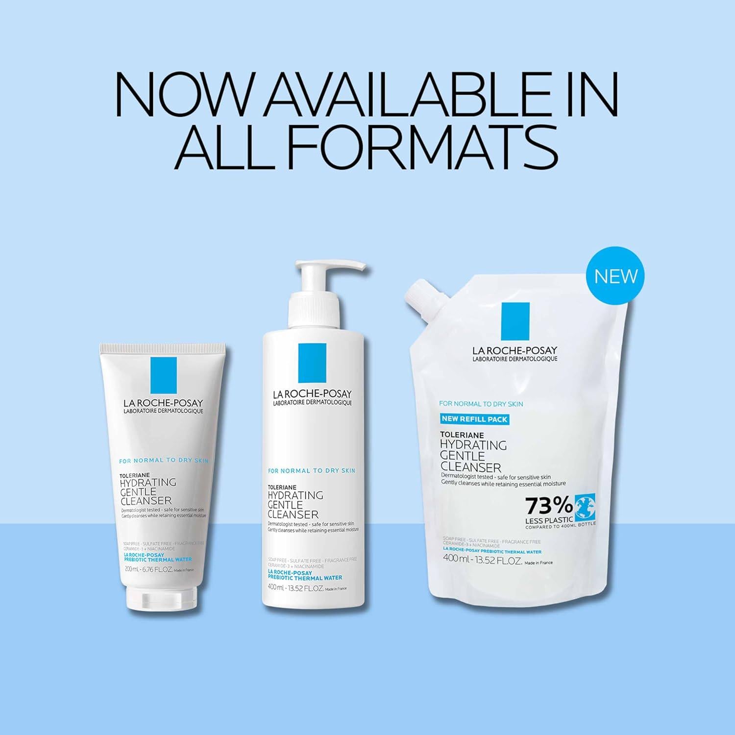 La Roche-Posay Toleriane Hydrating Gentle Face Cleanser, Hydrating Facial Cleanser With Niacinamide + Ceramides, Daily Face Wash For Dry Skin To Normal Skin, Sensitive Skin Tested, Fragrance Free,