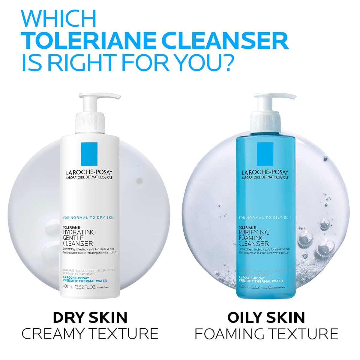 La Roche-Posay Toleriane Purifying Foaming Facial Cleanser, Oil Free Face Wash For Oily Skin And For Sensitive Skin With Niacinamide, Pore Cleanser Won T Dry Out Skin, Unscented,