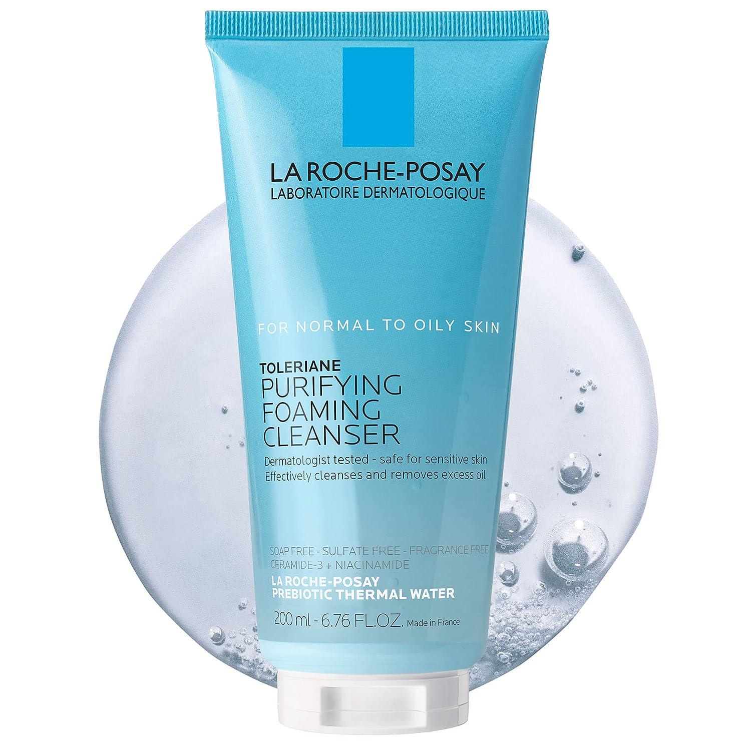 La Roche-Posay Toleriane Purifying Foaming Facial Cleanser, Oil Free Face Wash For Oily Skin And For Sensitive Skin With Niacinamide, Pore Cleanser Won T Dry Out Skin, Unscented,