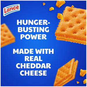 Lance ToastChee Sandwich Crackers, Cheddar, 10 Individually Wrapped Packs, 6 Sandwiches Each