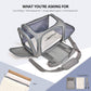 Large Dog Cat Carriers Puppies Up To 25Lbs, Big Dog Carrier Soft Sided, Collapsible Travel Puppy Carrier - Large - Grey,