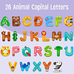 Magnetic Letters Animal Alphabet Uppercase ABC Magnets Educational Toy Set for Kids Ages 3 to 5