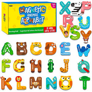 Magnetic Letters Animal Alphabet Uppercase ABC Magnets Educational Toy Set for Kids Ages 3 to 5