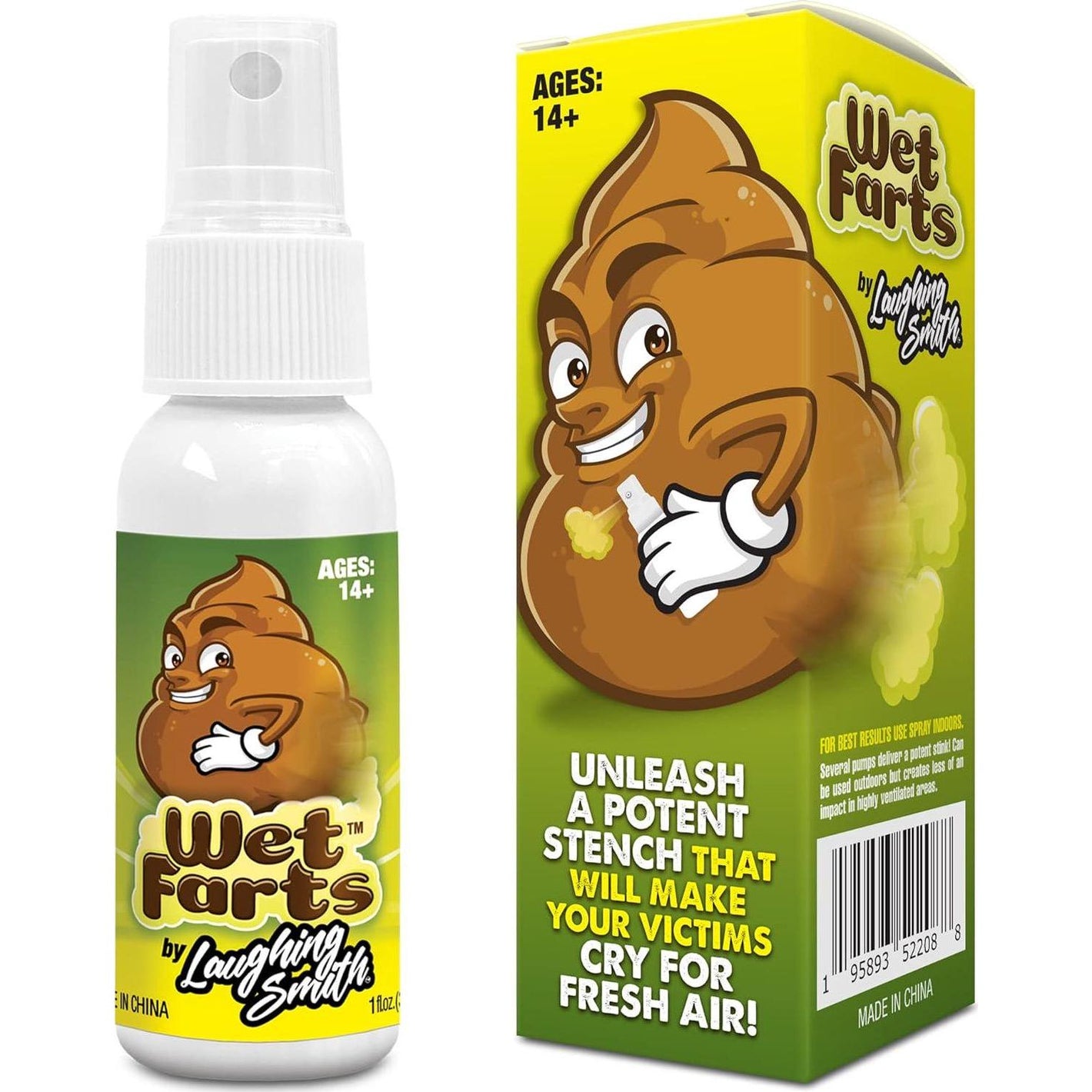 Laughing Smith Wet Farts Spray, Hilarious Gag Gift, Potent Stink Prank, Non-Toxic, Smells Like Gas