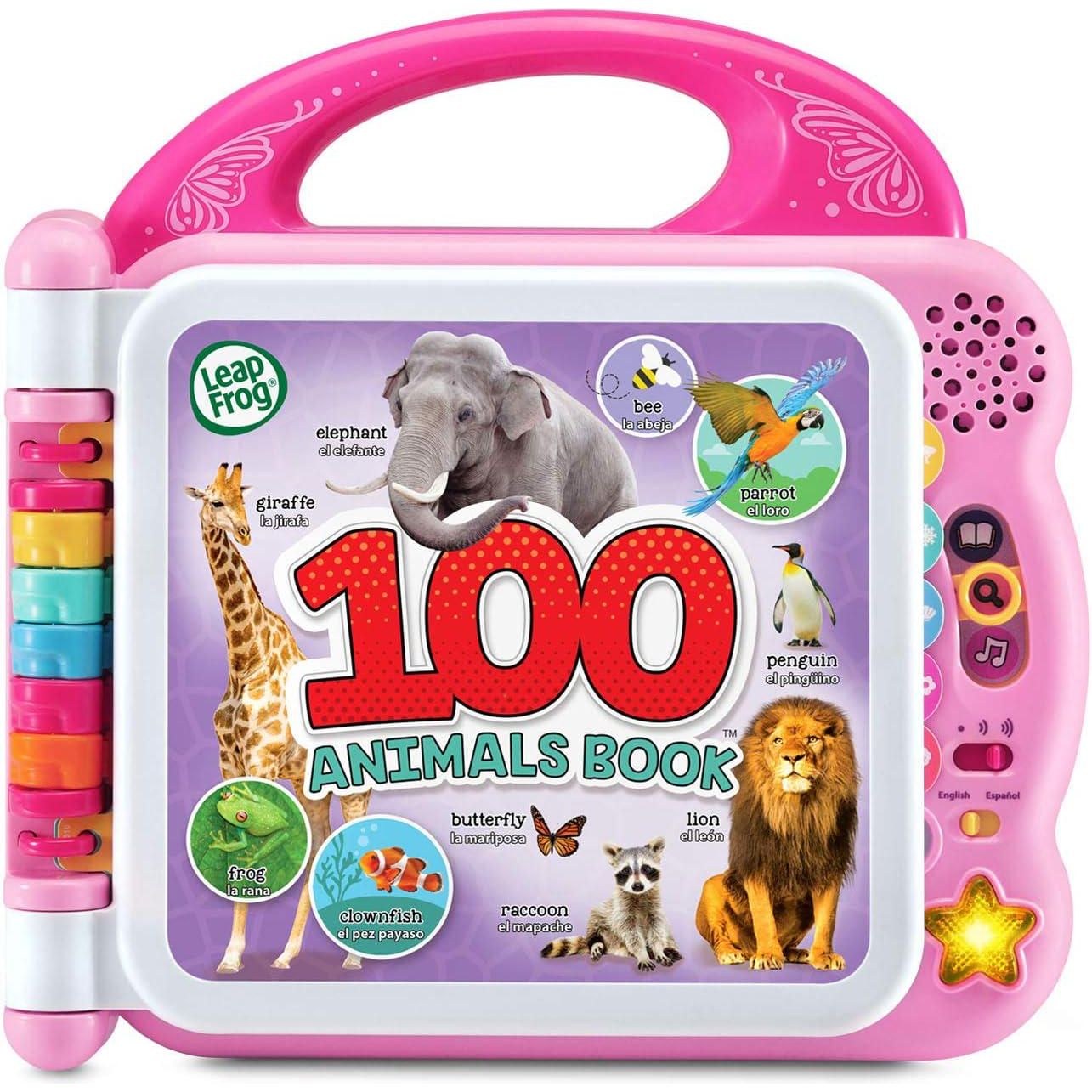 LeapFrog 100 Animals Book Educational Toddler Learning Toy Pink Frustration Free Packaging