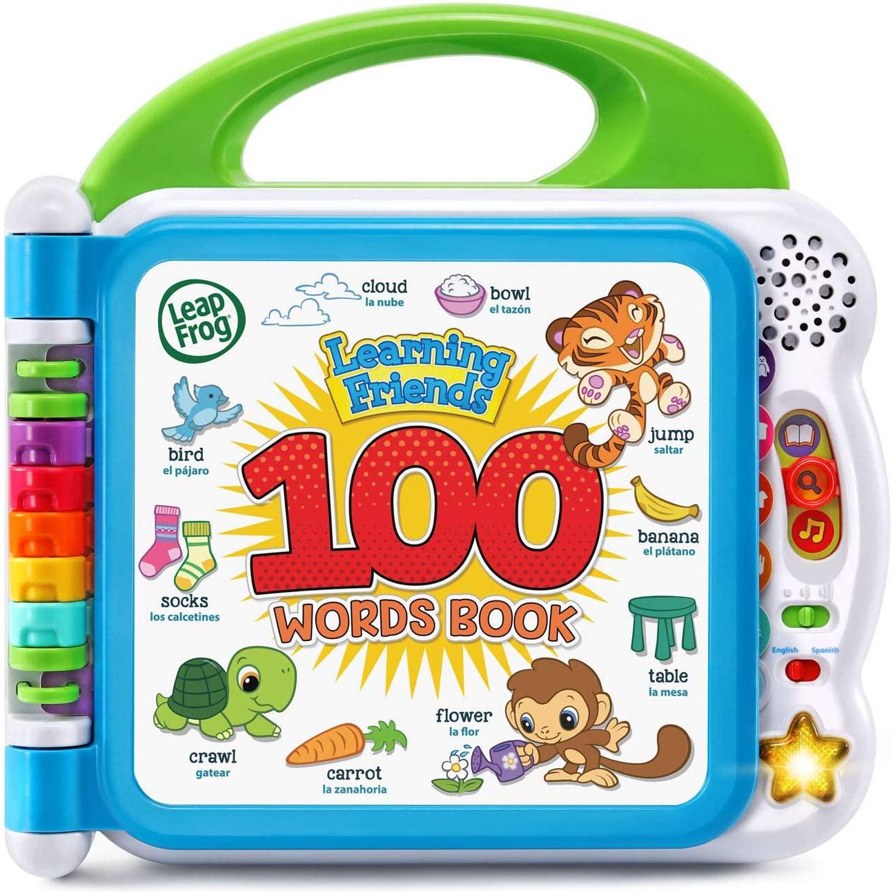 LeapFrog Learning Friends 100 Words Book, Green, Toddler Educational Toy, Bilingual, Ages 1+