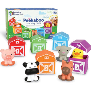 Learning Resources Peekaboo Learning Farm Toy Set 10 Pieces for Toddlers 18 Months+