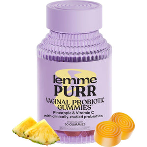 Lemme Purr Vaginal Probiotic Gummies for Women, Supports pH Balance, Healthy Odor & Flora, Vitamin C for Immune Health, Pineapple Flavor, 60 Count
