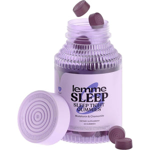 Lemme Sleep Gummies with 5mg Melatonin, Elderberry, Magnesium, L-Theanine, Chamomile & Lavender, Drug-Free Sleep Aid, Gluten-Free & Non-GMO, 60 Count