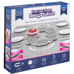 Light Gray- The Lazy Susan Revolution - The First Patented Lazy Susan Turntable Expandable For Rectangular And Oblong Tables - Kitchen And Dining Tables - Great Gift! Parties And Gatherings,860011982906