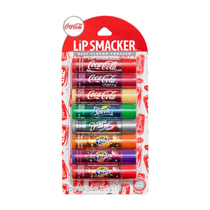 Lip Smacker Coca-Cola Flavored Balm, 8 Count, Flavors Coke, Cherry Vanilla Sprite, Root Beer, Orange Fanta, Grape Strawberry Fanta,