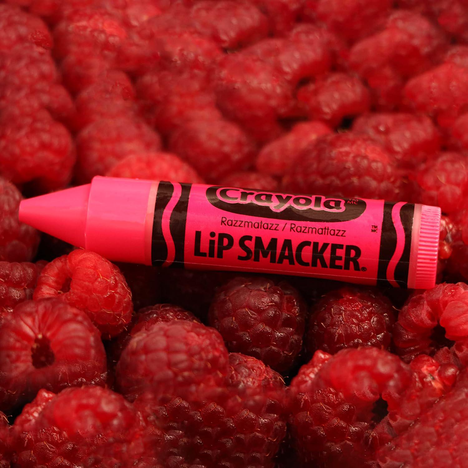 Lip Smacker Crayola Lip Balm Party Pack - 8 Moisturizing Lip Balms, Cotton Candy, Orange, Sherbert, Watermelon, Berry, Apple, Banana, Hydrating And Protecting - Cruelty-Free,