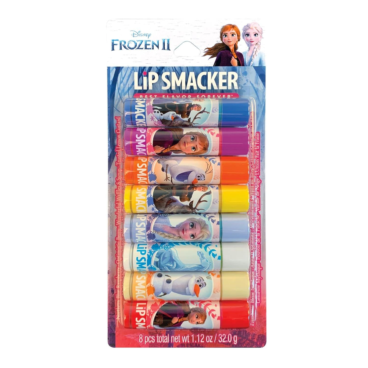 Lip Smacker Disney Frozen 2 Flavored Lip Balm Party Pack 8 Count, Clear, For Kids,