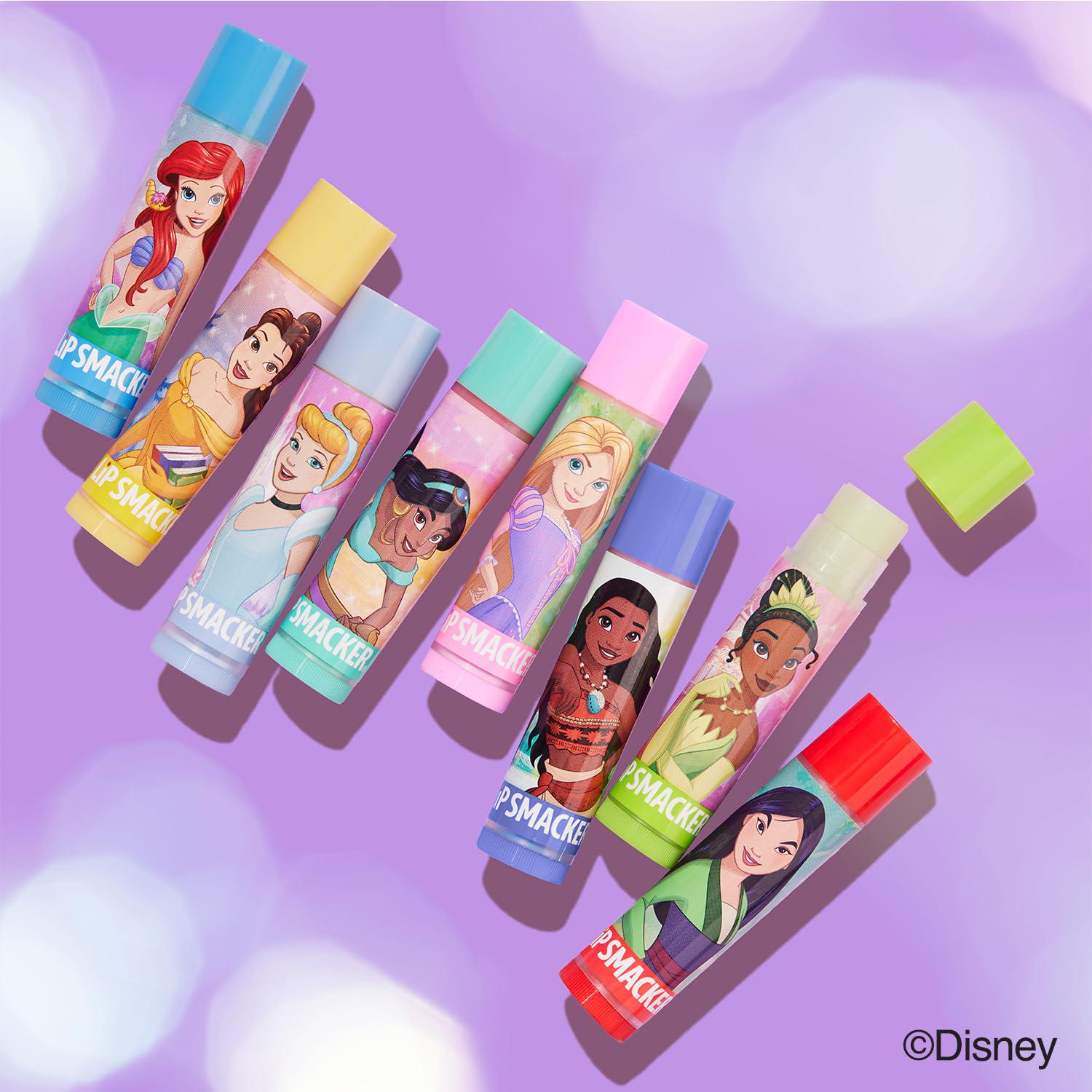 Lip Smacker Disney Princess Flavored Lip Balm Party Pack 8 Count, Clear, For Kids,