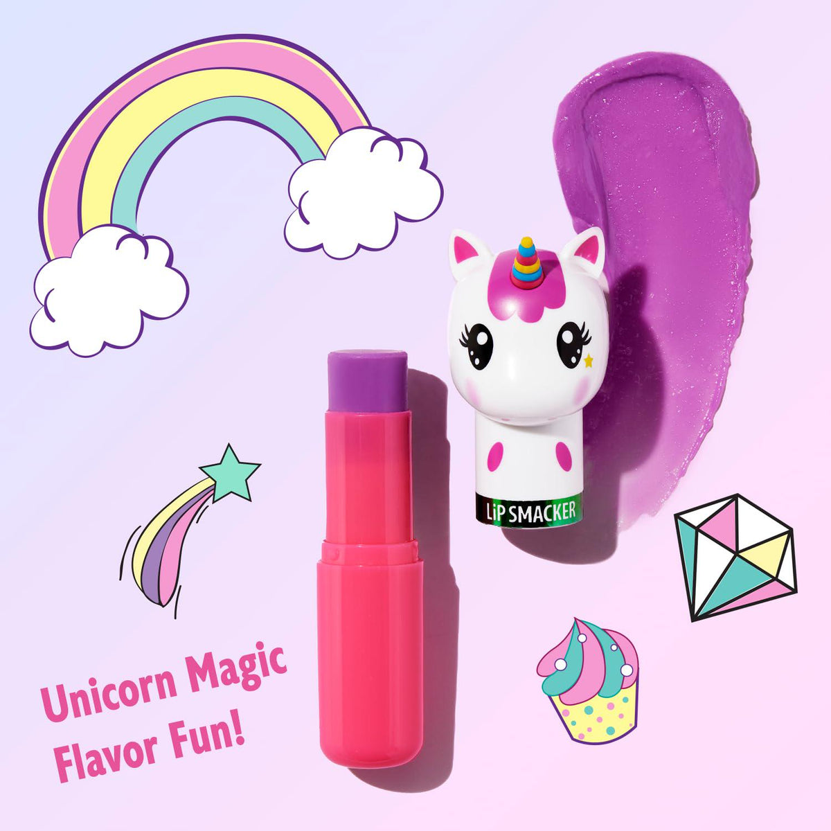 Lip Smacker Lip Smacker Lippy Pals Unicorn, Flavored Moisturizing And Smoothing Soft Shine Lip Balm, Hydrating And Protecting Fun Tasty Flavors, Cruelty-Free And Vegan - Unicorn Magic
