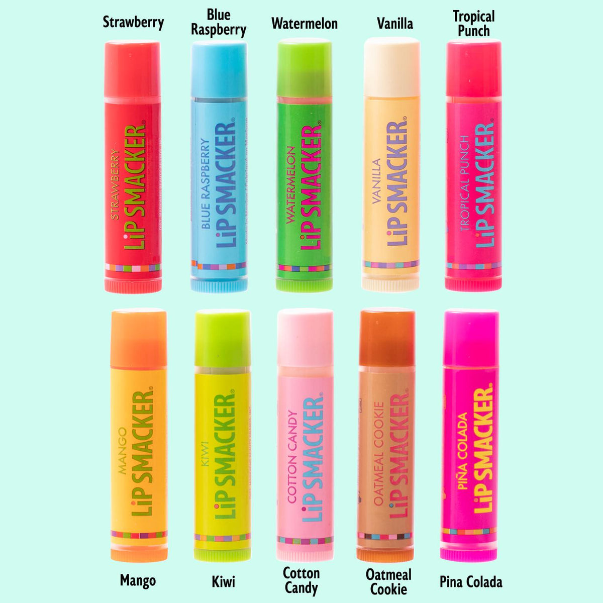 Lip Smacker Original And Best Party Pack - 10 Moisturizing Lip Balms, Classic Flavors, Hydrating And Protecting - Cruelty-Free- Oatmeal Cookie,