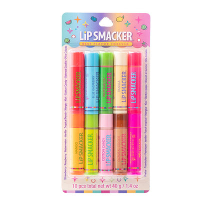 Lip Smacker Original And Best Party Pack - 10 Moisturizing Lip Balms, Classic Flavors, Hydrating And Protecting - Cruelty-Free- Oatmeal Cookie,