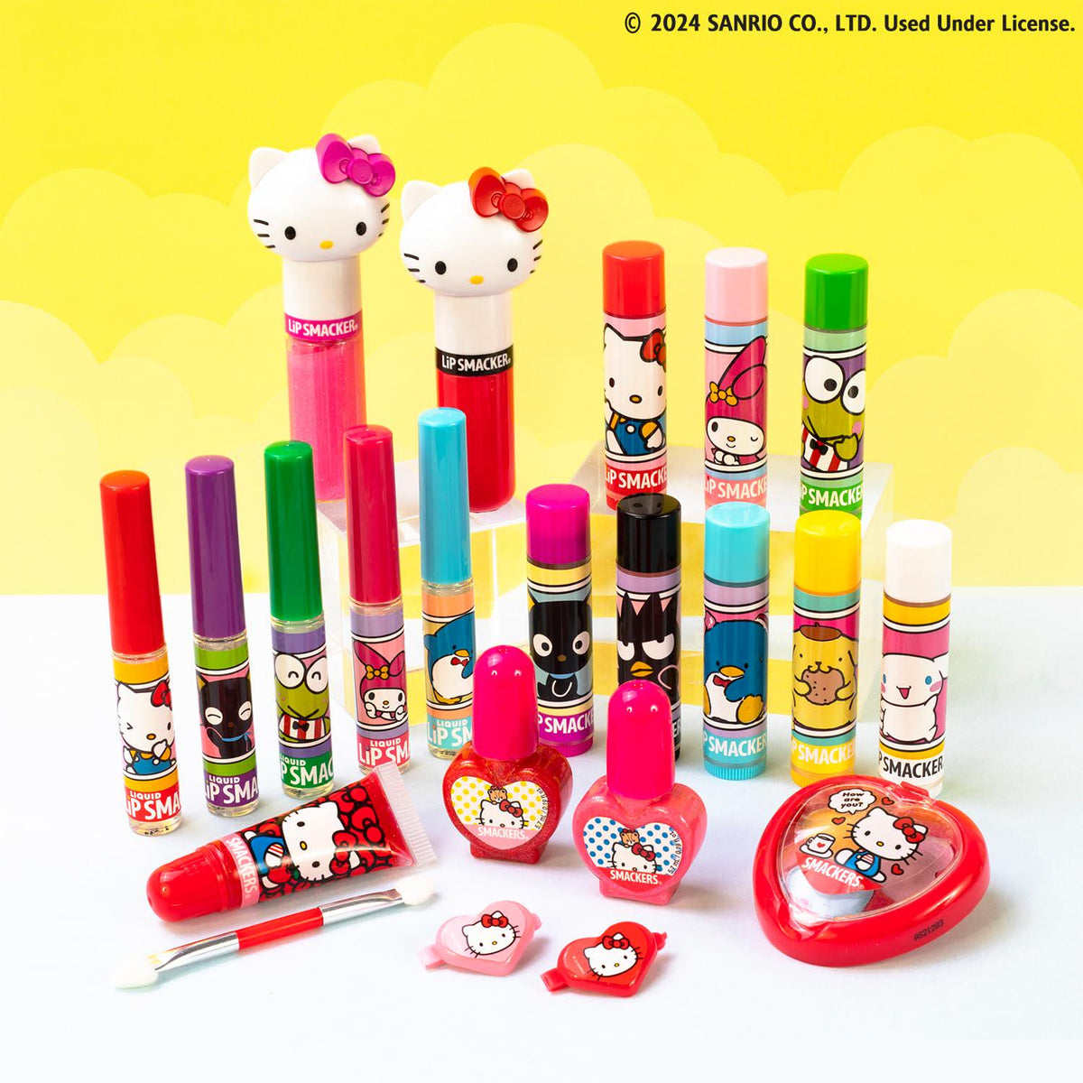 Lip Smacker Sanrio Hello Kitty And Friends 8-Piece Flavored Lip Balm, My Melody, Little Twin Stars, And Chococat, Hydrating And Protecting - Cruelty-Free,
