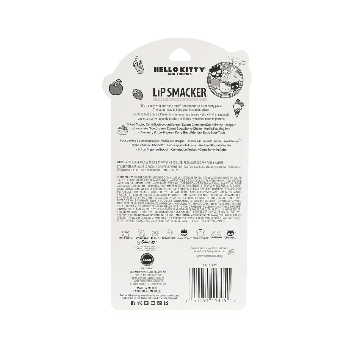 Lip Smacker Sanrio Hello Kitty And Friends Pack - 10 Moisturizing Lip Balms, Hydrating And Protecting - Cruelty-Free,