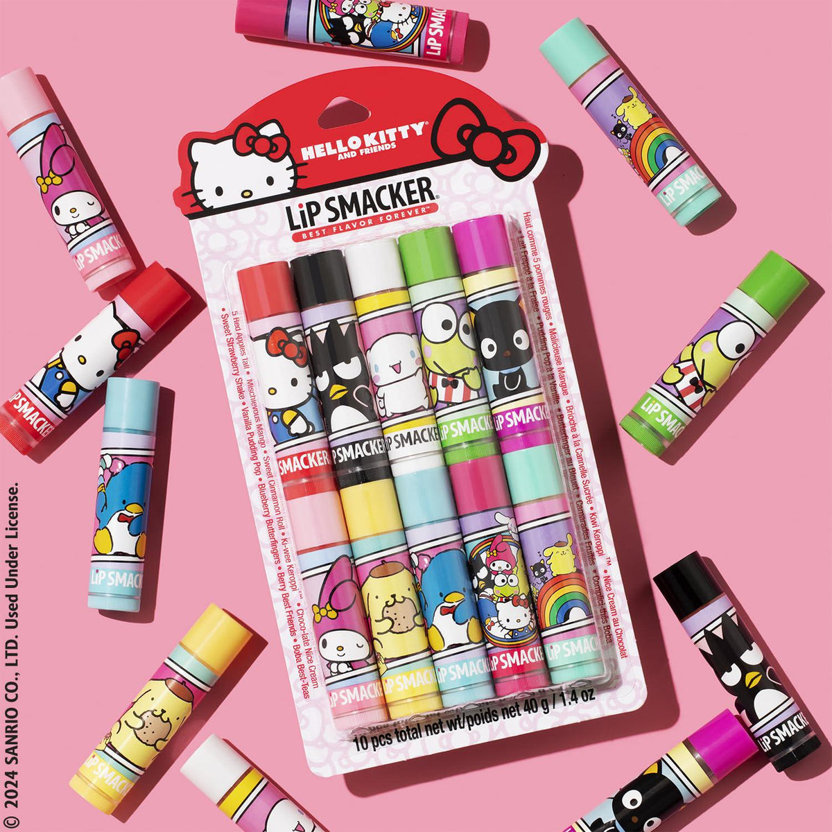 Lip Smacker Sanrio Hello Kitty And Friends Pack - 10 Moisturizing Lip Balms, Hydrating And Protecting - Cruelty-Free,