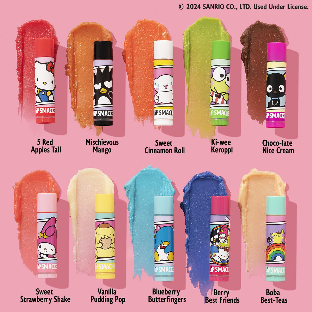 Lip Smacker Sanrio Hello Kitty And Friends Pack - 10 Moisturizing Lip Balms, Hydrating And Protecting - Cruelty-Free,