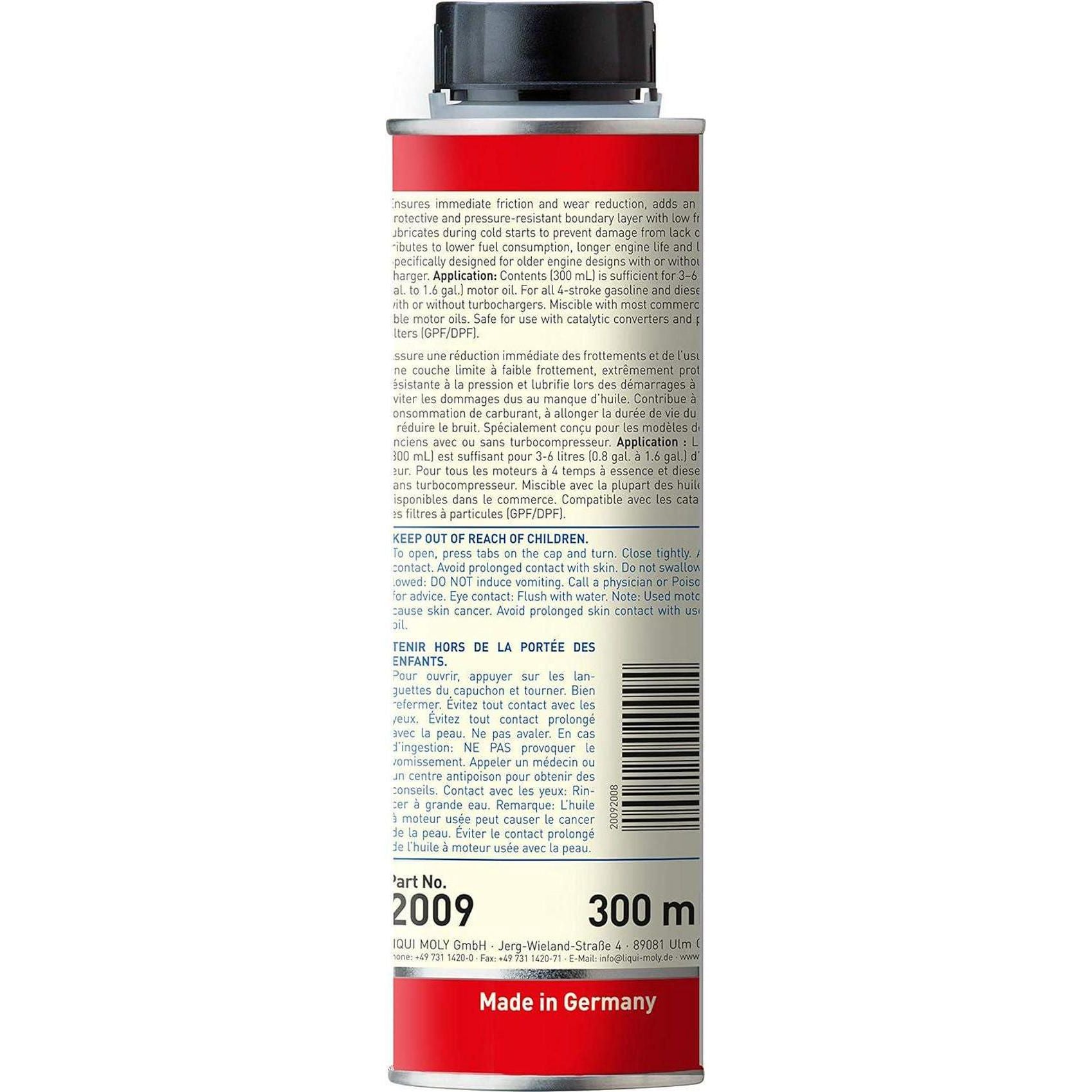 Liqui Moly MoS2 Anti-Friction Engine Treatment | 300 Ml | Oil Additive | SKU: 2009,737534814710