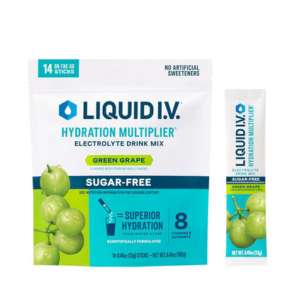 Liquid I.V. Liquid I.V. Hydration Multiplier Sugar-Free - Green Grape | Electrolyte Powder Drink Mix | 14 Servings (Pack Of 1)