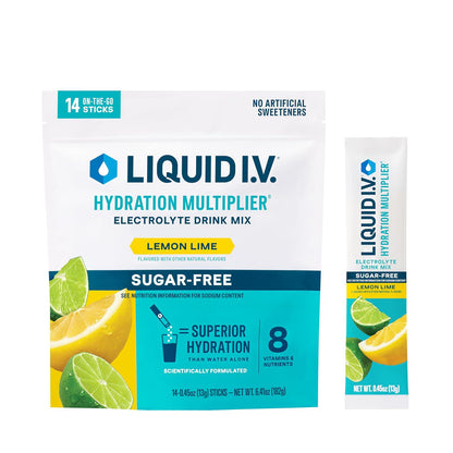 Liquid IV Hydration Multiplier, Sugar-Free Lemon Lime, Electrolyte Powder, 14 Servings per Pack