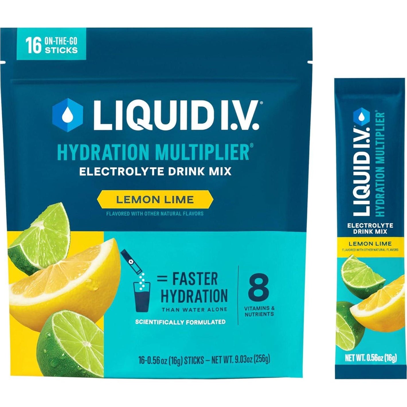 Liquid I.V. Liquid I.V. Hydration Multiplier - Lemon Lime | Electrolyte Powder Drink Mix | 1 Pack (16 Servings)