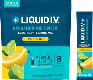 Liquid I.V. Liquid I.V. Hydration Multiplier - Lemon Lime | Electrolyte Powder Drink Mix | 1 Pack (16 Servings)
