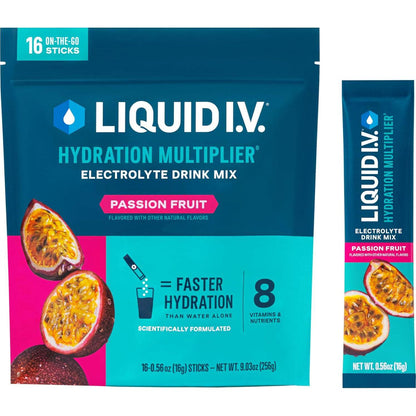Liquid I.V. Liquid I.V. Hydration Multiplier - Passion Fruit | Electrolyte Powder Drink Mix | 1 Pack (16 Servings)