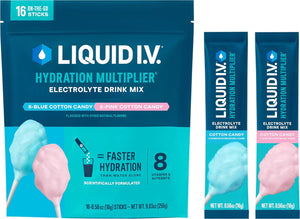 Liquid I.V. Liquid I.V. Hydration Multiplier - Cotton Candy | Electrolyte Powder Drink Mix | 1 Pack (16 Servings)