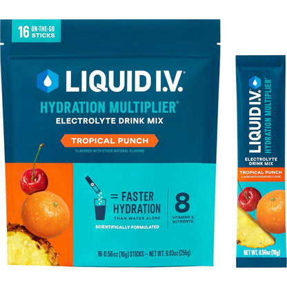 Liquid I.V. Liquid I.V. Hydration Multiplier - Tropical Punch | Electrolyte Powder Drink Mix | 1 Pack (16 Servings)