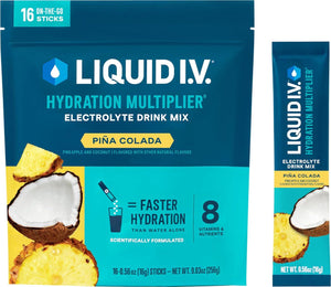 Liquid I.V. Liquid I.V. Hydration Multiplier - Pina Colada | Electrolyte Powder Drink Mix | 1 Pack (16 Servings)