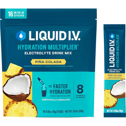 Liquid I.V. Liquid I.V. Hydration Multiplier - Pina Colada | Electrolyte Powder Drink Mix | 1 Pack (16 Servings)