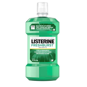 Listerine Freshburst Antiseptic Mouthwash, Spearmint, Kills 99% of Germs that Cause Bad Breath, Fights Plaque & Gingivitis, ADA Accepted, 1L