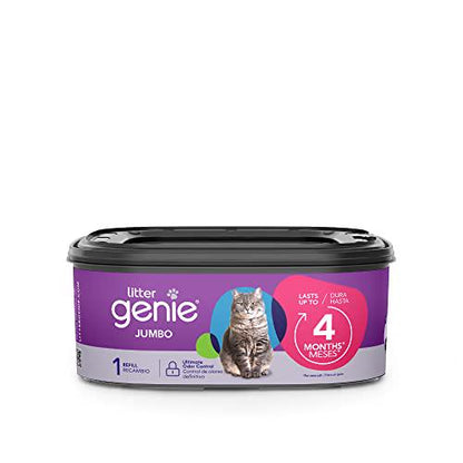 Litter Genie Jumbo Cat Litter Refill Bag, 1 Pack, Up to 4 Months of Odor Control, Easy Disposal System