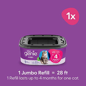 Litter Genie Jumbo Cat Litter Refill Bag, 1 Pack, Up to 4 Months of Odor Control, Easy Disposal System