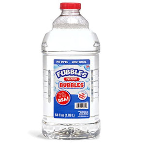 Fubbles Bubbles 64 oz Refill Solution Made in USA Non Toxic for Bubble Toys and Machines Clear