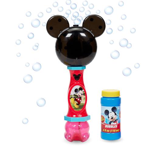 Little Kids Mickey Mouse Bubble Wand, Light & Sound, Includes Solution, Fun Outdoor Toy, Model 20511