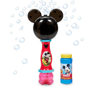Little Kids Mickey Mouse Bubble Wand, Light & Sound, Includes Solution, Fun Outdoor Toy, Model 20511