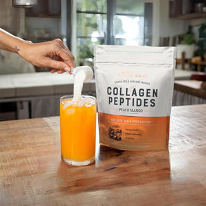 Live Conscious Live Conscious Collagen Peptides Powder - Peach Mango Flavored Collagen Powder - Hair, Skin, Nail, And Joint Support - Type I And III Grass-Fed Collagen Supplements For Women And Men - 30 Serving - 12.4oz
