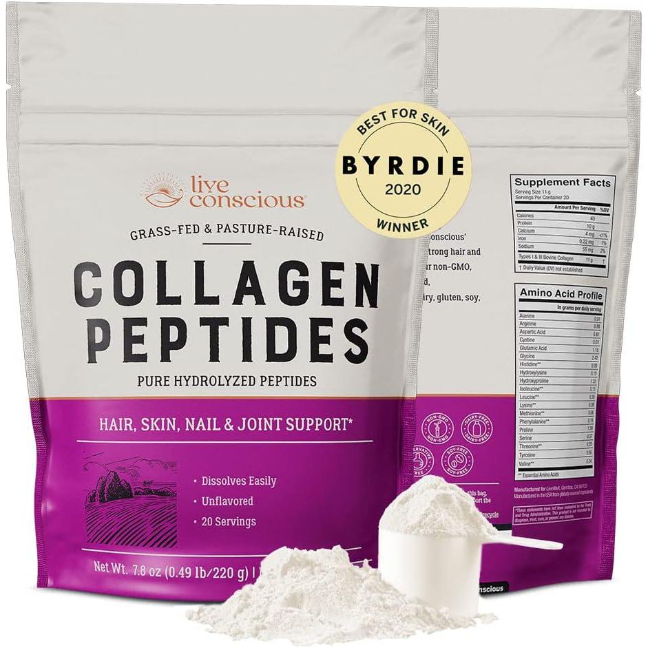 Live Conscious Live Conscious Collagen Powder Hydrolyzed Collagen Peptides Type I And III - Keto And Paleo Friendly - Unflavored - 20 Servings, 7.8 Oz