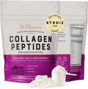 Live Conscious Live Conscious Collagen Powder Hydrolyzed Collagen Peptides Type I And III - Keto And Paleo Friendly - Unflavored - 20 Servings, 7.8 Oz